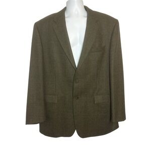 VTG Chaps Ralph Lauren Blazer Mens 46 L Brown‎ Hopsack 2 Button Sport Coat Wool